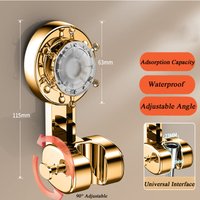 No Drill Suction Cup Holder Adjustable Angle Plating Shower Head Holder Bathroom Wall Mount Bracket Waterproof Shower Base