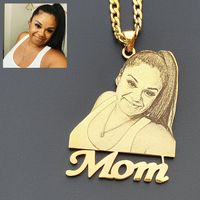 Personalized customized photo necklace, keychain, gold photo carved necklace, personalized picture pendant, personalized gifts