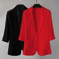 Women Cotton Linen Blazer 2026 New Summer Short Suit Jacket Korean Casual Summer Sun Protection Clothing Large Size 5XL Thin Top