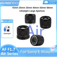 VILTROX Air 15mm 25mm 35mm 40mm 50mm 56mm F1.7 AF Series Ultralight Large Aperture Lens for Sony E ZVE10 A6400 FX30 A7iv A7iii