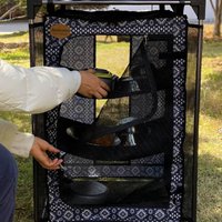 Folding Storage Shelf Cabinet Compact Camping Storage Cabinet Outdoor Gear Quick Set-up Weather-Resistant for Campers