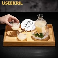 Japanese Ice Wine Pot,Creative Cocktail Glass Cup Sets,Simple Short Wine Glasses Cups,Sake Glass Cups Set,Wine Warmer With Cup