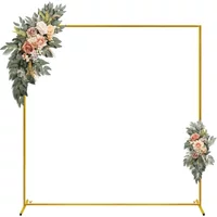 Gold Wedding Arches Square Backdrop Stand Metal Balloon Arch Stand for Ceremony Birthday Party Bridal Shower Decoration