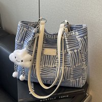 Large Capacity Fashionable Women's Shoulder Bag Versatile Commuter Tote Bag Korean Style Soft Handle Summer New Style Canvas Bag
