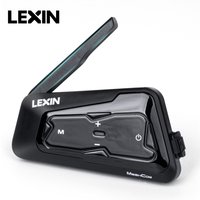 Lexin-Meshcom Motorrad Mesh & Bluetooth Headset Gegensprechanlage, mit Mesh-Kommunikation system, parallele Audio-Gegensprechanlage, 24 Fahrer
