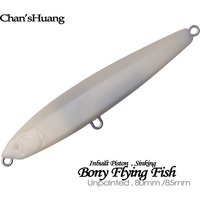 Chan’sHuang 20PCS Unpainted Blanks Bait 8/8.5cm Inbuilt Piston Long Cast Pencil Walking The Dog Artificial Fishing Lure Model