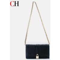 CH Chain Bag PU Material Solid Color Big Letter Print High Quality Lock Design Women's 2025 Designer New Shoulder Bag