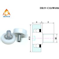 10pcs DR19 C1L8W6M6 OD 19 mm POM Bearing With M6 Bolt DRL19 C1L3W6M6 C2L8W6M6 C3L8W6M6 TOK Drawer Pulleys Replacement Wheels