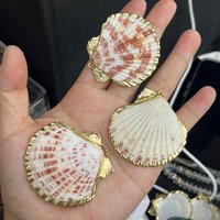 5pcs 40-50mm Shell-Shaped Pendants Natural Shell Charms for Jewelry Making Supplies DIY Necklace Earrings Accessories Wholesale