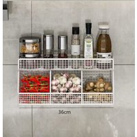 Durable Metal Wire Wall Mounted Kitchen Storage Basket for Spices Garlic Onions and Vegetables Storage Suitable