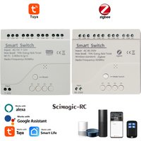 Scimagic Smart Switch Tuya Zigbee Module 4 Channels 7-32V 85-250V APP Remote Control 10A Relay Work With Alexa Google Assistant