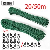 20m 50m Reflective Tent Rope 2.5mm High Strength Multifunction Guyline Rope Camping Tarp Tent Accessory Clothesline Paracord