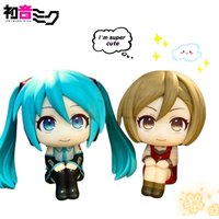 Chibi Hatsune Miku figure, anime merch, designer toy, cute sitting doll, and desktop ornament – perfect gift!
