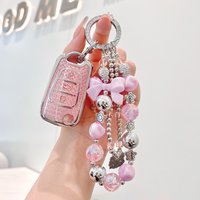 Pink TPU for Kia K2 K5 Rio 3 Picanto Ceed Cerato Sportage 3 Button Flip Folding Remote Car Key Case Cover Keychain Accessories