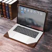 13.3"/13.6" Waxed Camel Leather MacBook Pro Case - Vintage Laptop Sleeve for 13-14 Inch MacBook, Durable & Stylish