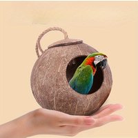 Parrot Natural Coconut Shell Bird Nest Hideout House Playpen for Hamster Guinea Pigs Birds Habitat Supplies