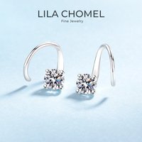 Lover Valentine's Day 18K White Gold Girl Friend Birthday Gift 0.5/1CT Moissanite Diamond Women Wedding PT950 Platinum Earrings