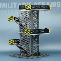 MOC Military Guard Tower Building Blocks Toy DIY Construction Blocks Toys for Boys Kids Gifts Compatible with Big Brands Bricks