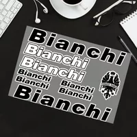 AliExpress NONE 1SET Multi-Size Black White Bianchi Logo Emblem Sticker Waterproof Self-Adhesive Vinyl Decal for Bicycle Frame Decor
