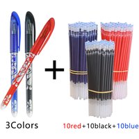33pcs Erasable Gel Pens 0.5mm Point Black/Red/Blue Gel Pens for Writing Stationery Notebook School Supplies for Kids Adults