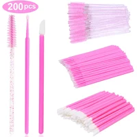 200Pcs Disposable Eyelash Brush Lash Extesion Mascara Wands Spoolies Tools Set Lipstick Lip Gloss Brush Makeup Applicators