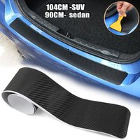 Universal 3D Carbon Fiber Rear Bumper Guard Sticker Anti-kick Scratch Resistant Trim Strip Car Trunk Rear Guard Plate Sticker