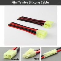 Mini Tamiya Male Female Pigtail Connector Plug Adapter with 16awg 10cm Tinned Silicone Wire Cable for RC Car Battery Charger