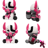 25CM Phighting Pink Bull Doll Ninja Bull Simulation Plush Doll Suitable for Fans to Collect Home Decoration