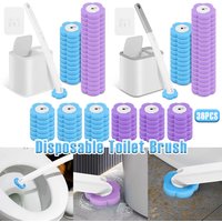 Disposable Replacement Head Cleaning Kit with New Toilet Brush, Lengthened Handle, Auto Lid Opening, Toilet Bowl Cleaner Pad Kit