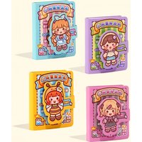 1 Mini Dress-Up Sticker Book, Easy to Carry in Your Pocket, Cute No-Cut Stickers for Journals, Creative Scene Dress-Up Sticker Book, Quiet Book Gift for Children