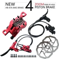 ZOOM HB-876 4 pistons pliant VTT disque jeu de freins hydrauliques avant 800 arrière 1400 Mm vtt vélo crampes rouge pièces de cyclisme