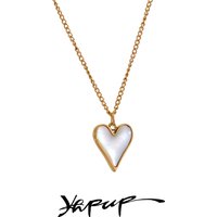 Yhpup Resin Sweet Heart Waterproof Chic Pendant Necklace Jewelry for Women High Quality Classic Charm Young Gift