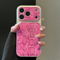 Snake print sheepskin phone case suitable for iPhone 17 16 15 14 13 12 11 Pro/Max/Plus anti drop and shockproof back cover