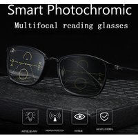 Fashion Photochromic Multifocal Reading Glasses Near-far dual-purpose Men Progressive Anti-Blue Light TR90 Eyewear Full frame