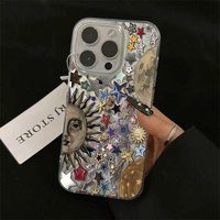 Retro Style Face Sun Stars Cartoon Phone Case For iPhone 17 16 15 14 13 12 11ProMax XR XS MAX 7 8PLUS INS Shockproof Laser Cover
