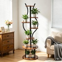 7-Tier Tall Metal Corner Plant Stand 145cm, Multipurpose Indoor Flower Display Storage Shelves, Decor Plant Rack for Living Room Balcony Patio