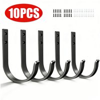 1-10PCS Wall Mount Hooks for Hanging Towe Coat Screw in Metal Hanger Strong Bearing Hooks for Outdoor Garage Home Accessories
