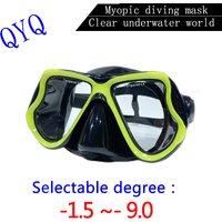 QYQ Snorkeling mask Optical myopic diving glasses adults can be fitted with myopic diving mask