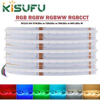 RGB RGBW RGBWW RGBCCT COB LED Strip Light DC12V 24V 840 784 720 576 LEDs/M Flex FCOB LED Tape Light Dimmable Linear Ribbon Tape
