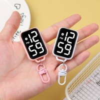 Mini LED Digital Pocket Watch Keychain, Touch Screen Luminous Electronic Hanging Watch, Digital Pendant Time Display Key Ring