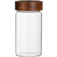 New Coffee Beans Sealed Tank Transparent Glass Container With Wood Lid Food Storage Jars Candy Dried Jars Household Organizer