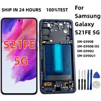 NEW OLED TFT for Samsung Galaxy S21 FE 5G G990B G990B2 G990U G990W2 Lcd Display Digital Touch Screen with Frame Replacement