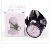 Gas Mask Half Face Respirator with Filtering Cartridge for Painting Spraying Chemical Gas Protection