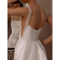 Luxury Mermaid Wedding Dress Simple Square Collar Bridal Dresses Beading Spaghetti Strap Wedding Gown Customized 2026