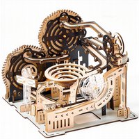 3D Wooden Puzzle Building Model Kit Electric Motorized Marble Run STEM Educational Construction Toys for Kids Adults Gifts