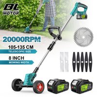 Gisam 8-calowa Bezszczotkowa Elektryczna Kosiarka Akumulatorowa do Ogrodu, Podkaszarka do Trawy, Długość Cięcia 105-135 cm, Narzędzie Elektryczne Kompatybilne z Akumulatorami Makita 18V