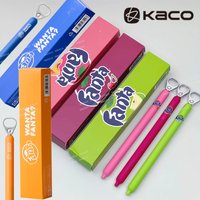 KACO POPUP Fanta Pull Ring Gel Pen 0.5mm ST Dual Ball Quick Dry Black Ink Soft Grip Low CG Metal Weighted Fun Exam Writing Tools