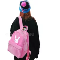Anime Game Overwatch Dva Cosplay Backpack For Women Cute Pink Students Schoolbag Fashion Shoulder Bags Outdoor Travel bag Purses