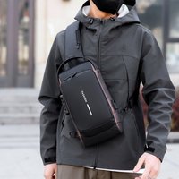 AliExpress NONE Men's Anti-Theft Chest Bag with Password Lock & USB Port Waterproof Crossbody Sling Backpack for Travel Work Cycling