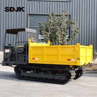 SDJK Mini Transporter 800kg 1T 1.5T 3T 4T 8T Multifunctional Track Dumper for Construction Agricultural Use Fast Delivery